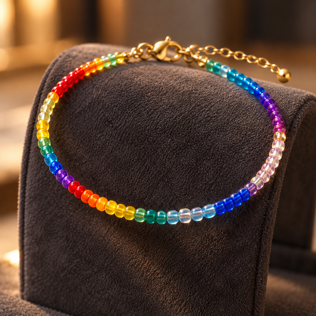Rainbow Colorful Seed Bead Bracelet