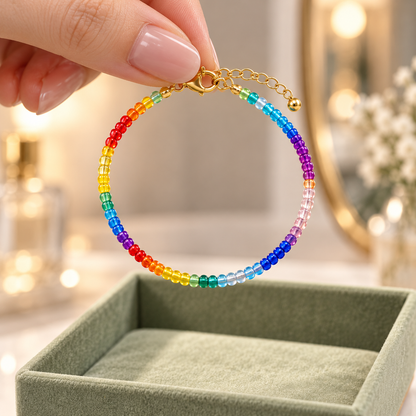 Rainbow Colorful Seed Bead Bracelet