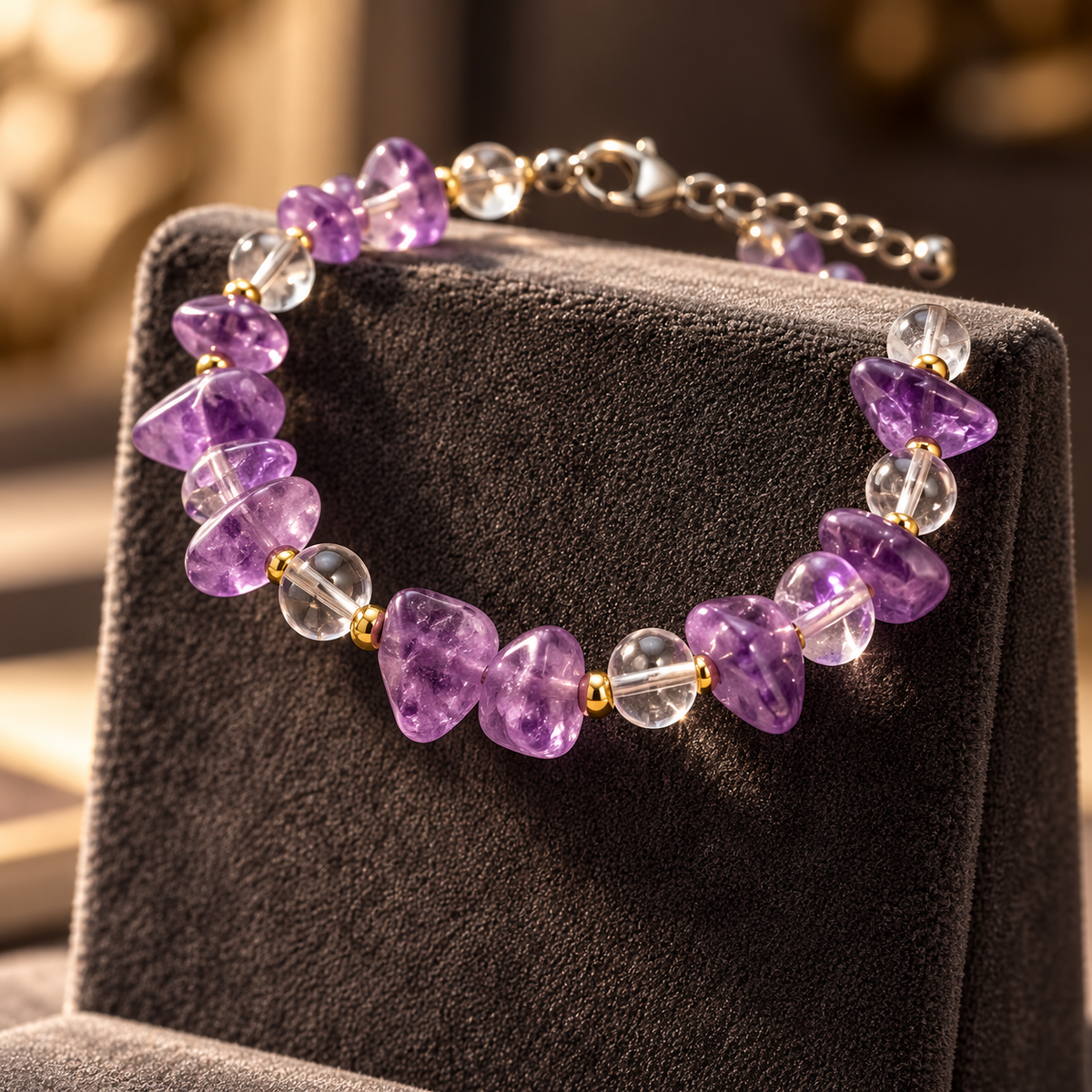 Lilac Purple Irregular Bead Bracelet
