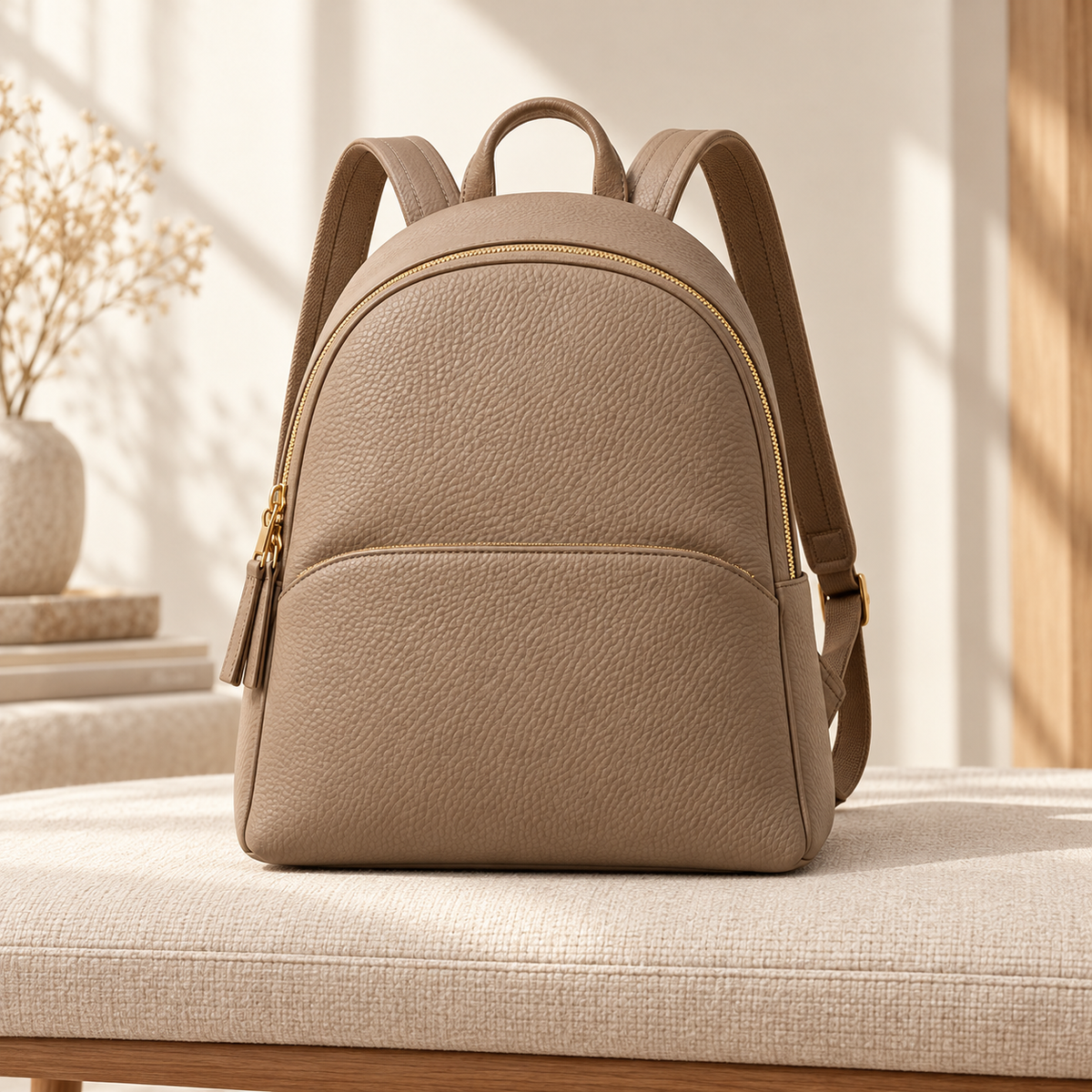 Textured Taupe Dome Backpack