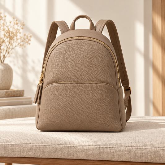 Textured Taupe Dome Backpack