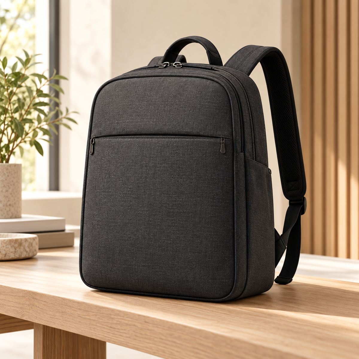 Charcoal Multi-Zip Backpack