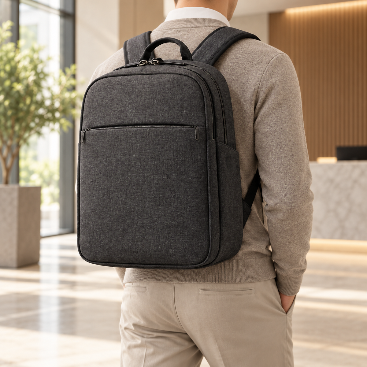 Charcoal Multi-Zip Backpack