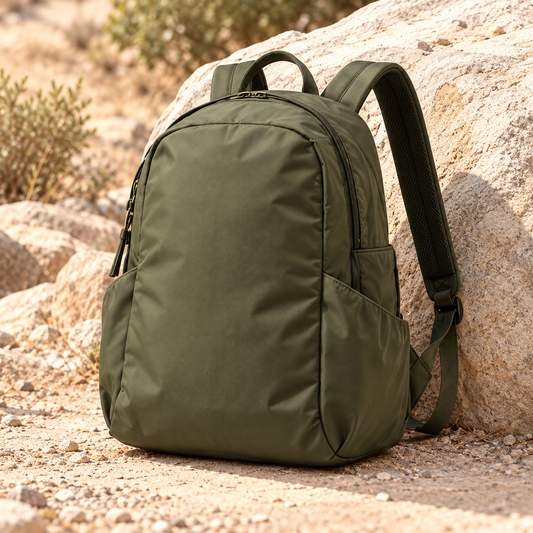 Olive Green Side-Pocket Backpack