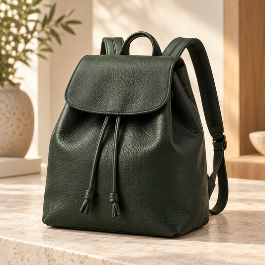 Forest Green Drawstring Backpack