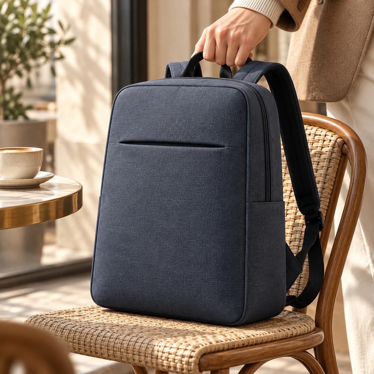 Slate Blue Minimal Backpack